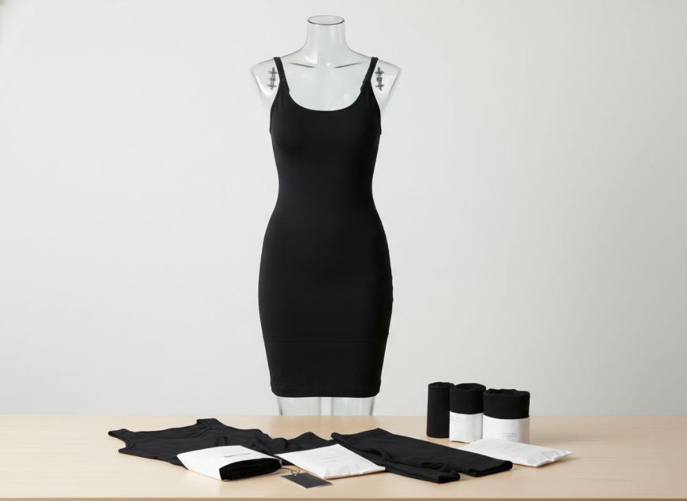 Fabricante Shapewear Vestidos Negros Etiqueta Privada